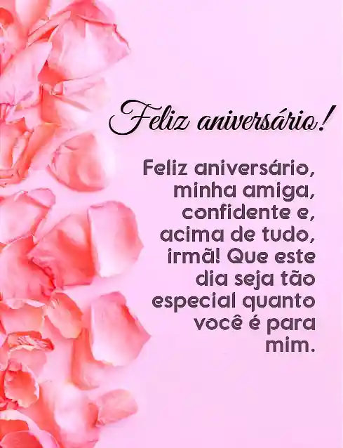 Cartão de feliz Aniversário para irmã 