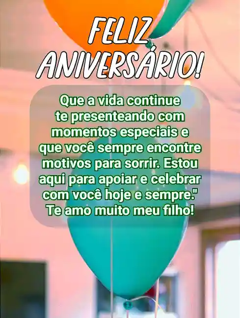 cartao de Mensagem de Aniversário para Filho