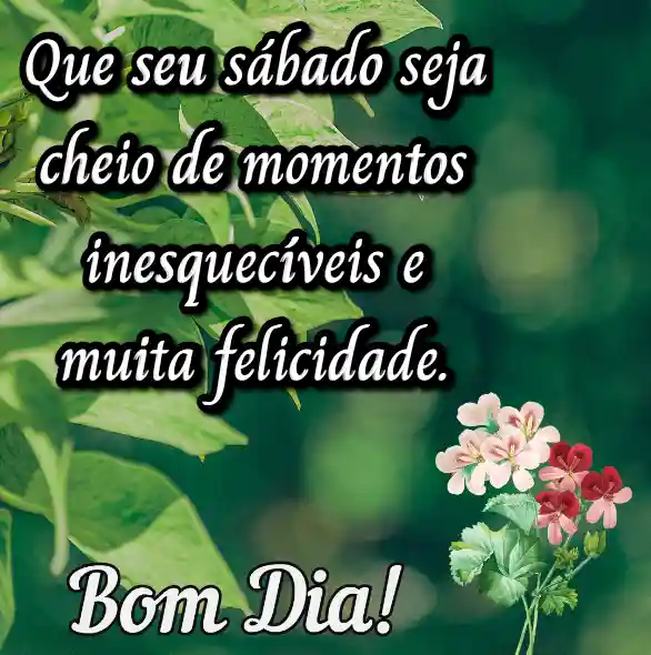 mensagem de bom dia para o seu sábado com flores